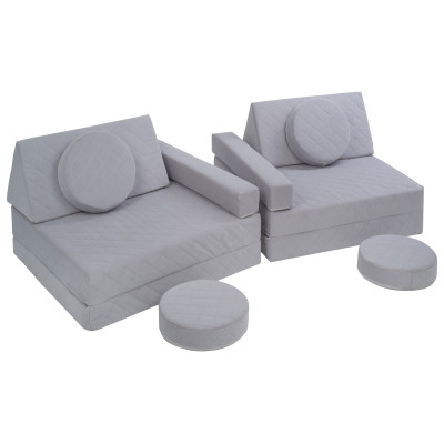 Wielofunkcyjna sofa modułowa dla dziecka i klocki piankowe w jednym